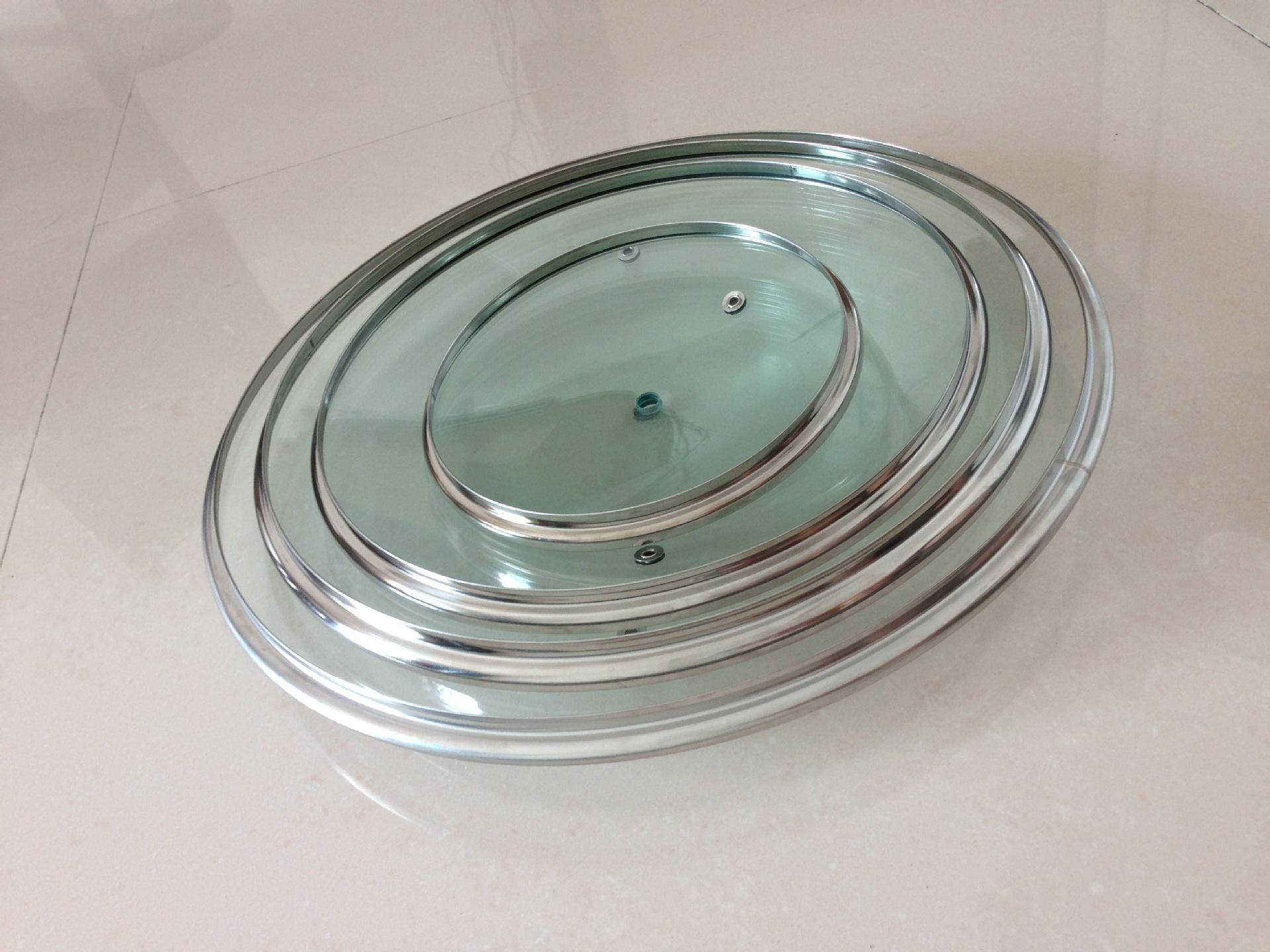 Glass lid with stainless steel